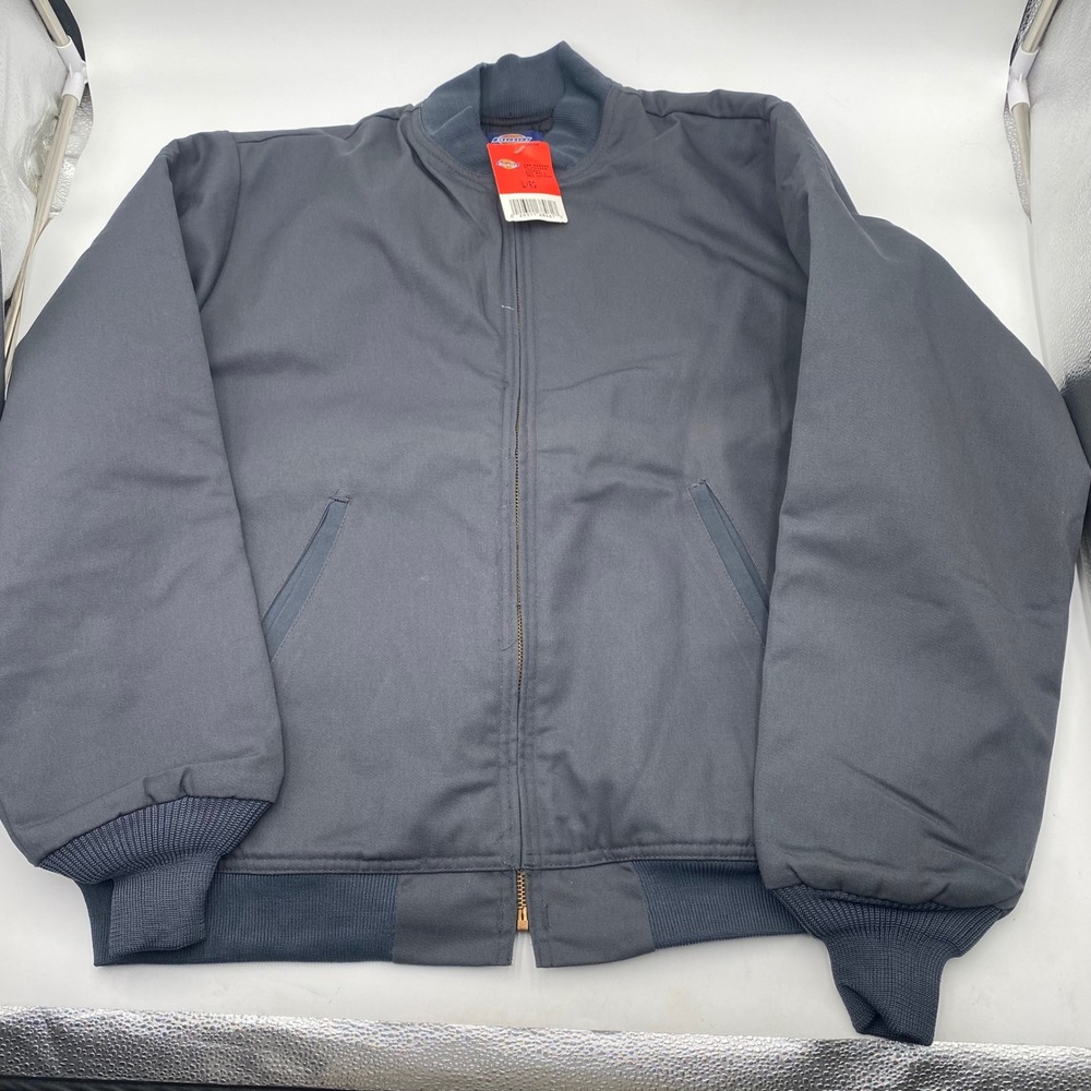 Dickies Eisenhower Jacket L/RG Charcoal Gray Quilted Lined Workwear Bomber NWT
